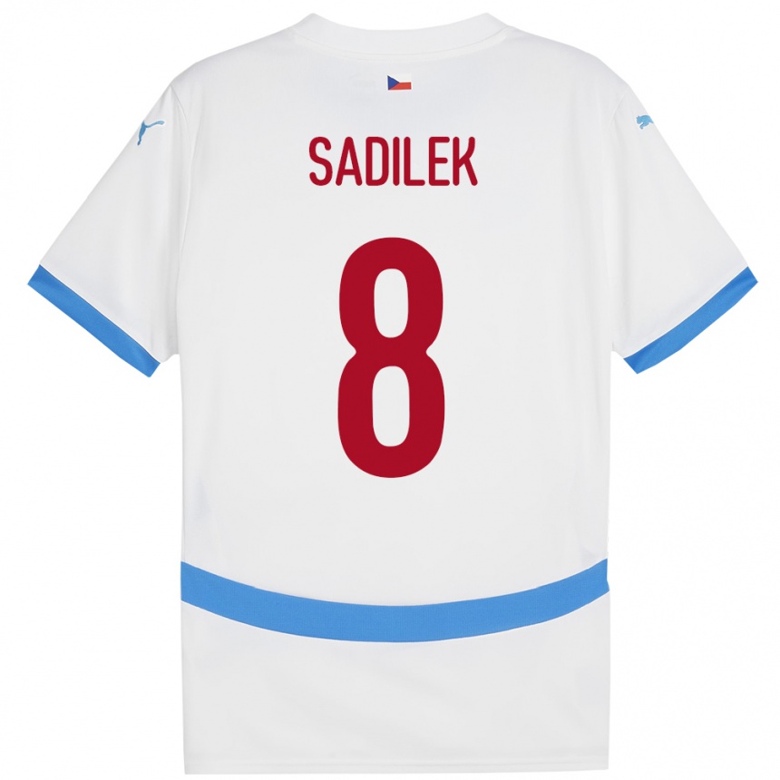 Kids Football Czech Republic Michal Sadílek #8 White Away Jersey 24-26 T-Shirt Za