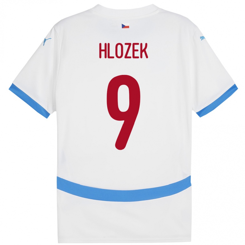 Kids Football Czech Republic Adam Hlozek #9 White Away Jersey 24-26 T-Shirt Za