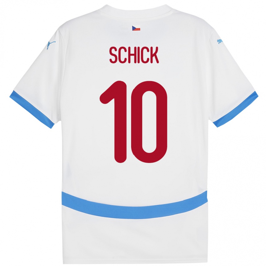 Kids Football Czech Republic Patrik Schick #10 White Away Jersey 24-26 T-Shirt Za