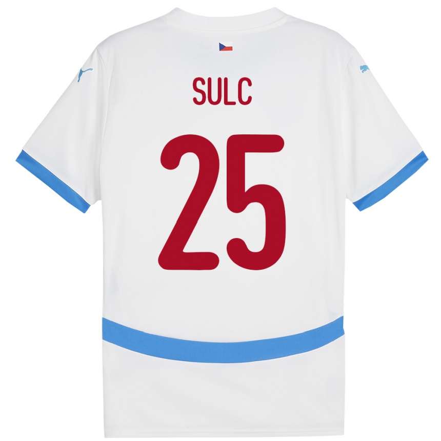 Kids Football Czech Republic Pavel Sulc #25 White Away Jersey 24-26 T-Shirt Za