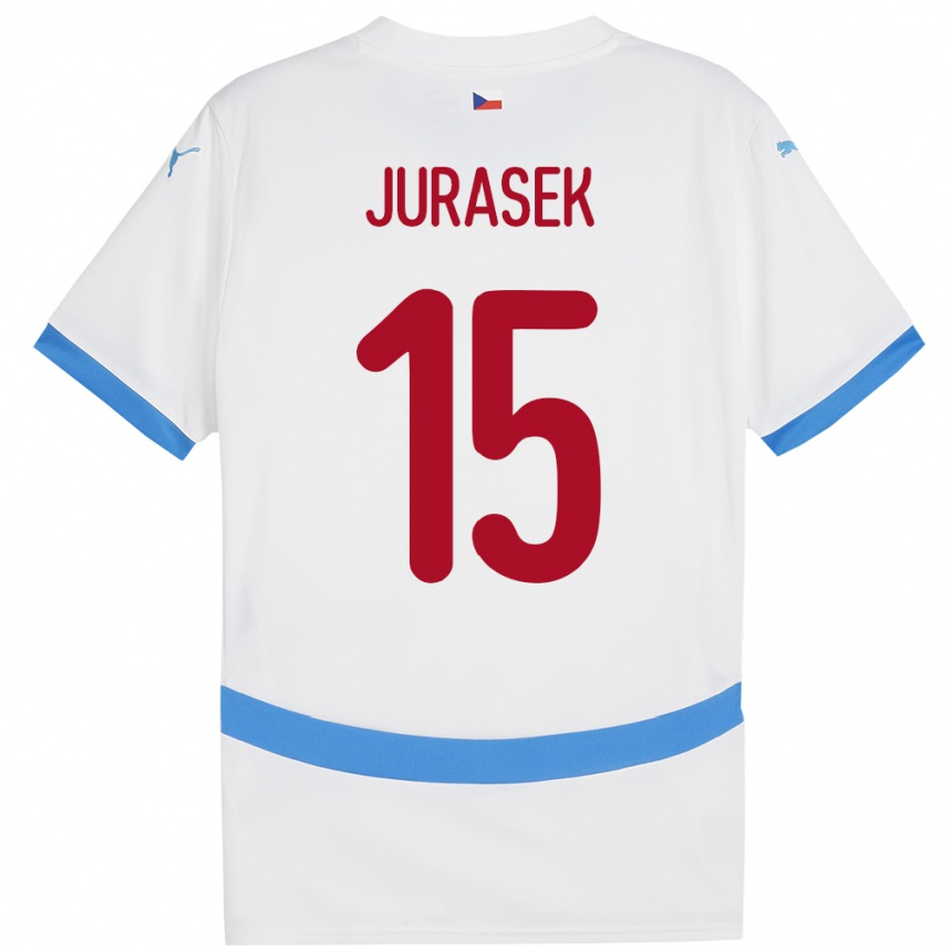 Kids Football Czech Republic David Jurásek #15 White Away Jersey 24-26 T-Shirt Za