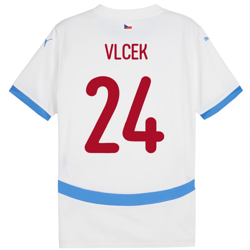 Kids Football Czech Republic Tomas Vlcek #24 White Away Jersey 24-26 T-Shirt Za