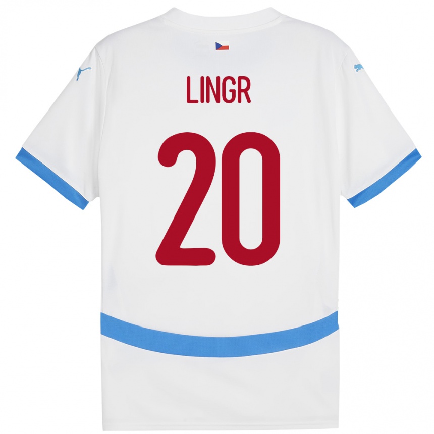 Kids Football Czech Republic Ondrej Lingr #20 White Away Jersey 24-26 T-Shirt Za