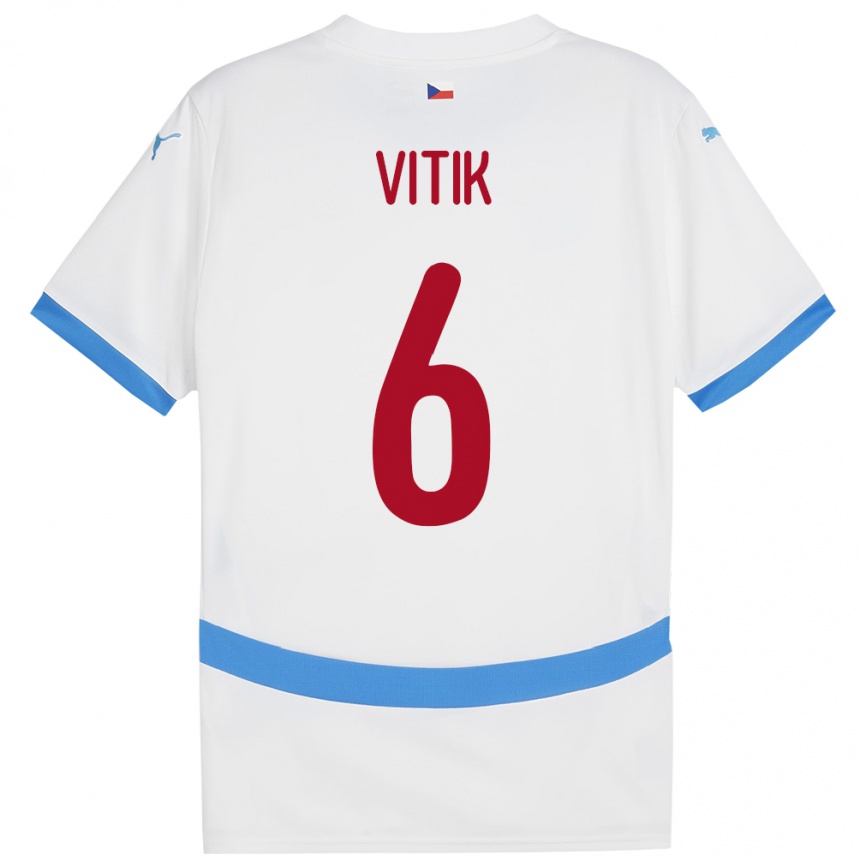 Kids Football Czech Republic Martin Vitík #6 White Away Jersey 24-26 T-Shirt Za