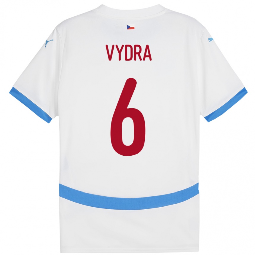 Kids Football Czech Republic Patrik Vydra #6 White Away Jersey 24-26 T-Shirt Za