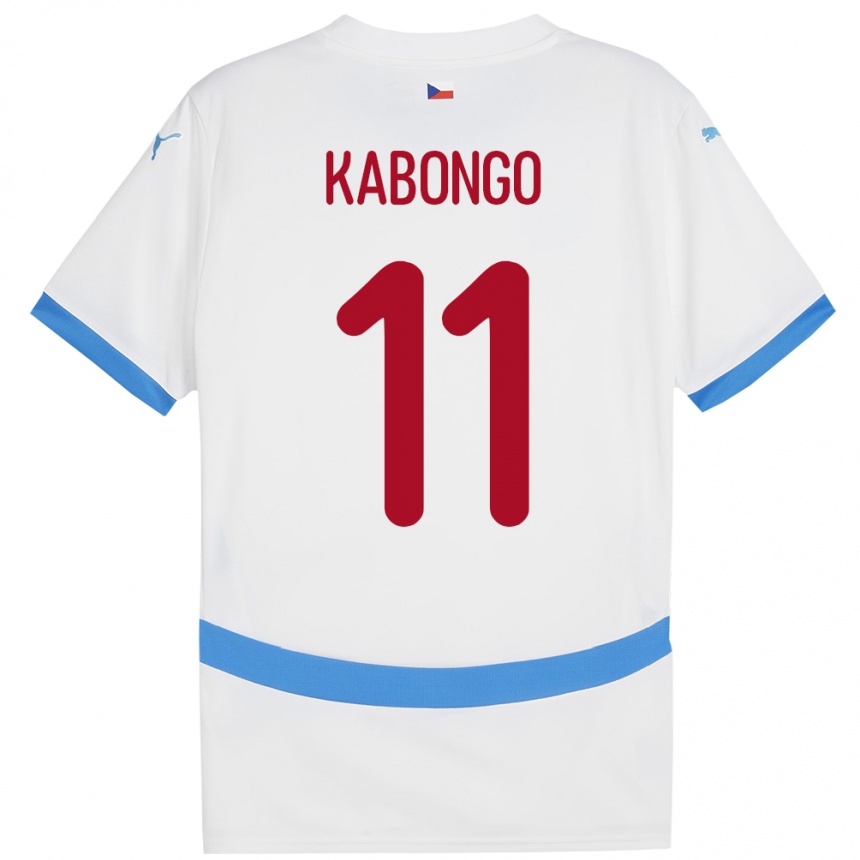 Kids Football Czech Republic Christophe Kabongo #11 White Away Jersey 24-26 T-Shirt Za