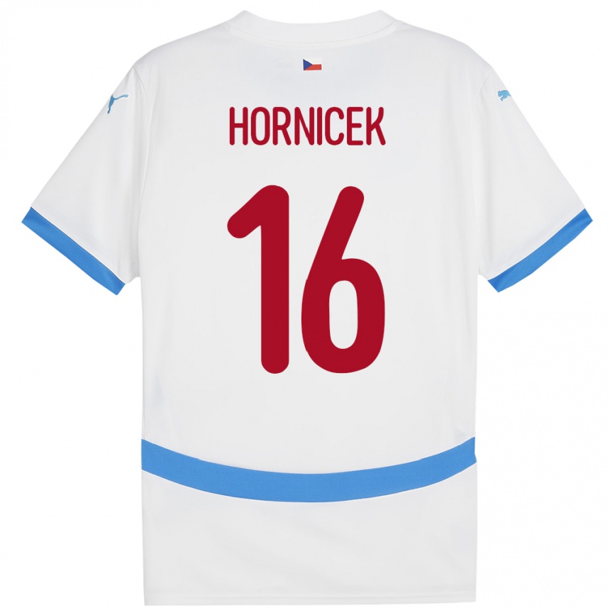 Kids Football Czech Republic Lukas Hornicek #16 White Away Jersey 24-26 T-Shirt Za