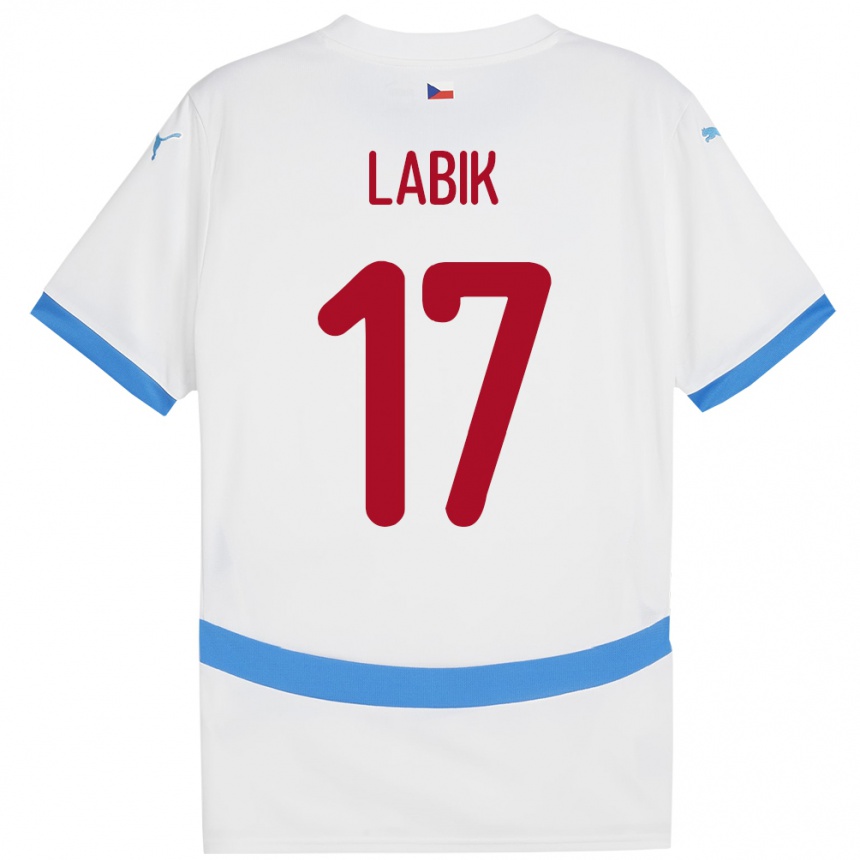 Kids Football Czech Republic Albert Labik #17 White Away Jersey 24-26 T-Shirt Za