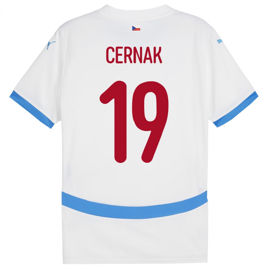 Kids Football Czech Republic Michal Cernak #19 White Away Jersey 24-26 T-Shirt Za