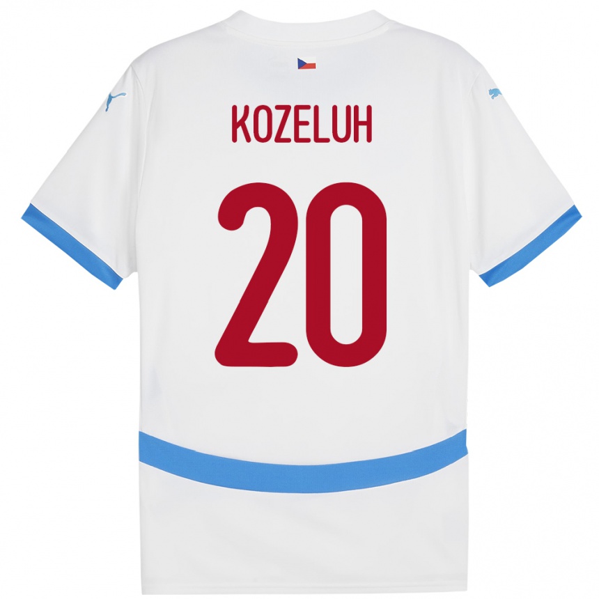 Kids Football Czech Republic Josef Kozeluh #20 White Away Jersey 24-26 T-Shirt Za