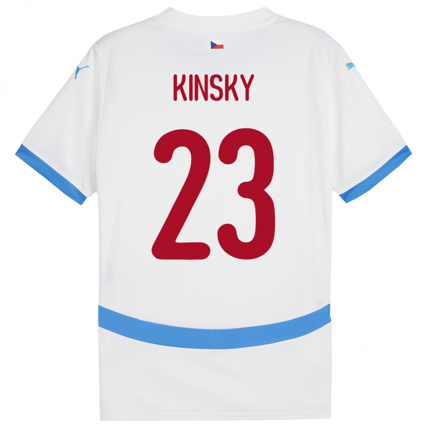 Kids Football Czech Republic Antonin Kinsky #23 White Away Jersey 24-26 T-Shirt Za