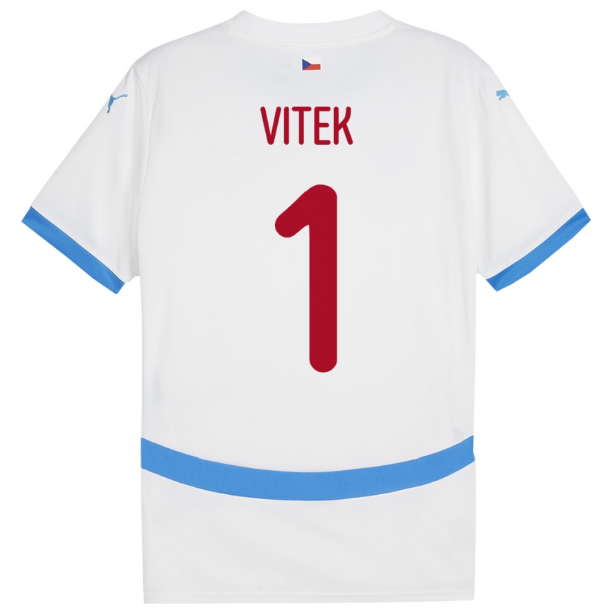 Kids Football Czech Republic Radek Vitek #1 White Away Jersey 24-26 T-Shirt Za