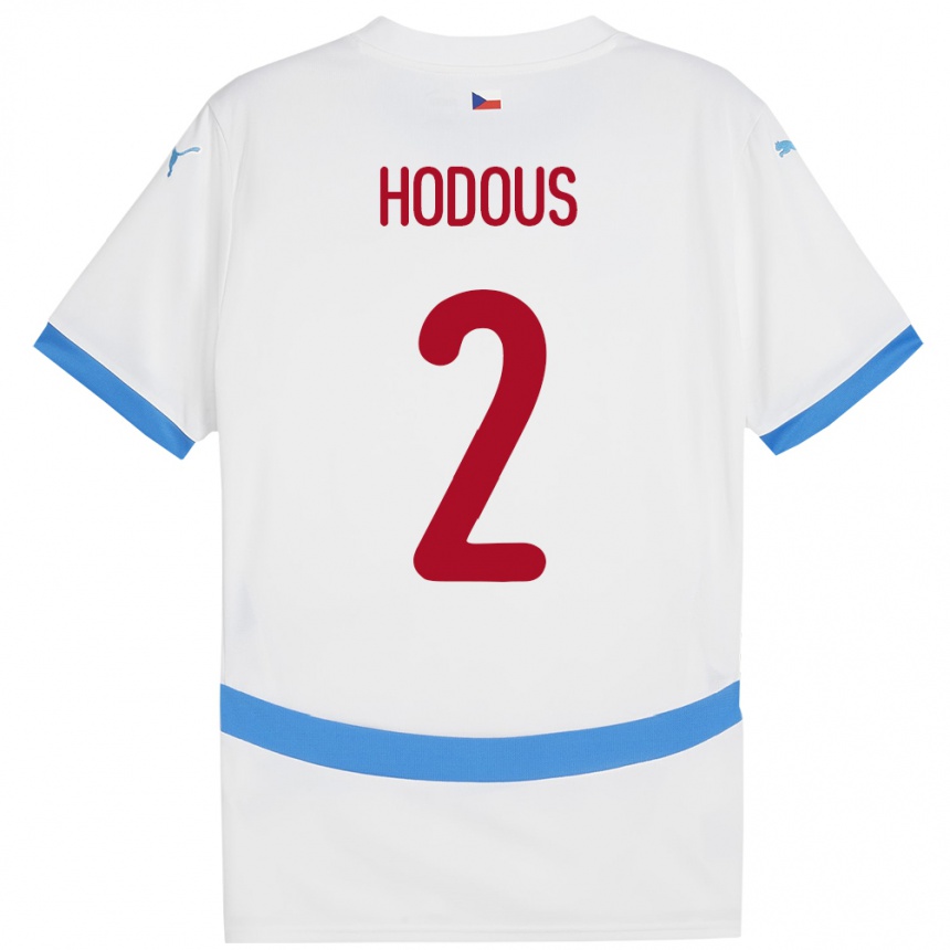 Kids Football Czech Republic Petr Hodous #2 White Away Jersey 24-26 T-Shirt Za