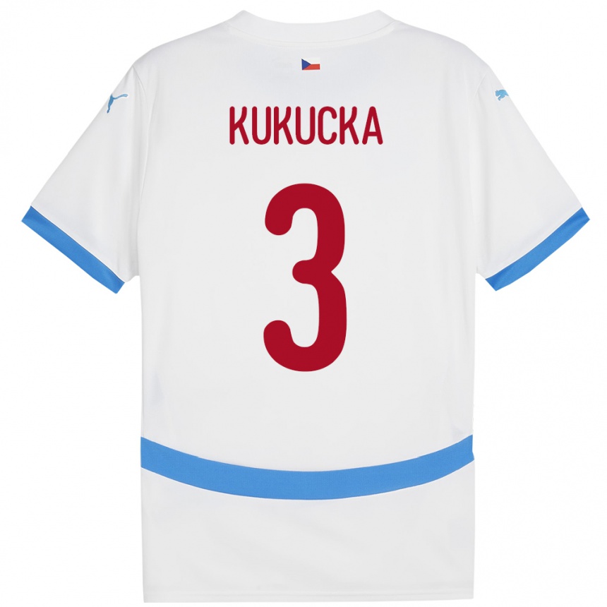 Kids Football Czech Republic Ondrej Kukucka #3 White Away Jersey 24-26 T-Shirt Za