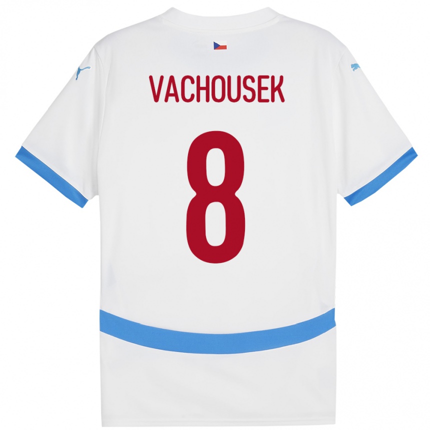 Kids Football Czech Republic Tadeas Vachousek #8 White Away Jersey 24-26 T-Shirt Za