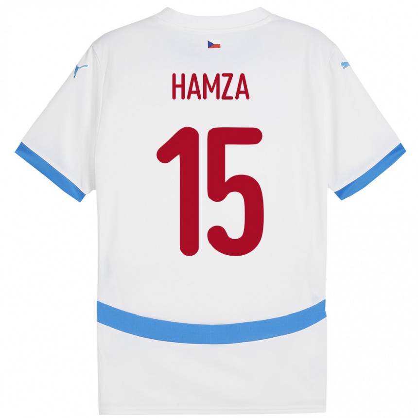 Kids Football Czech Republic Jiri Hamza #15 White Away Jersey 24-26 T-Shirt Za