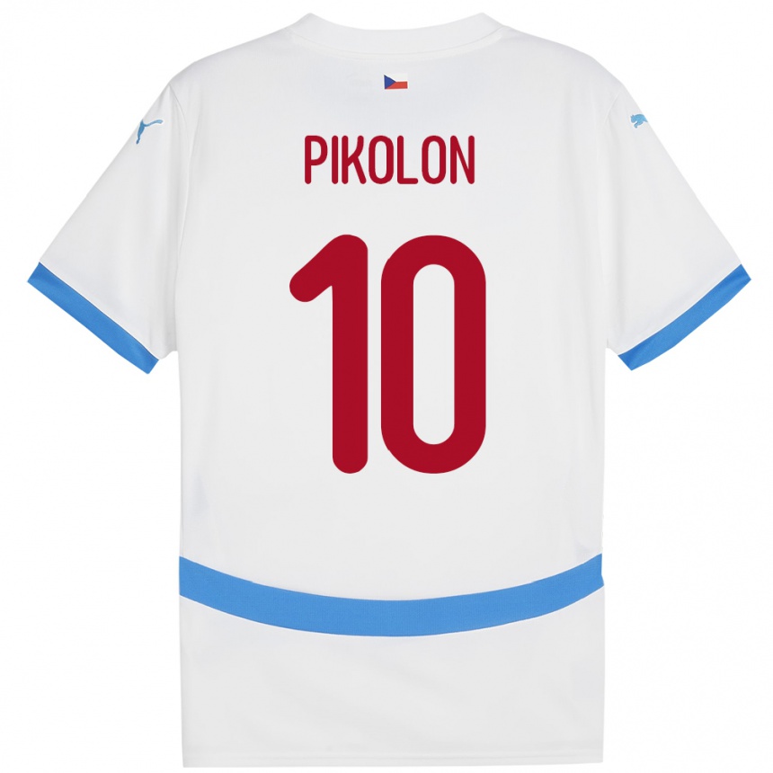 Kids Football Czech Republic Samuel Pikolon #10 White Away Jersey 24-26 T-Shirt Za