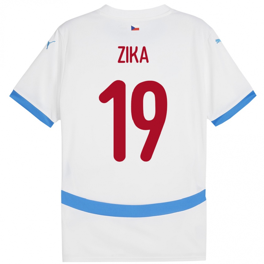 Kids Football Czech Republic Petr Zika #19 White Away Jersey 24-26 T-Shirt Za