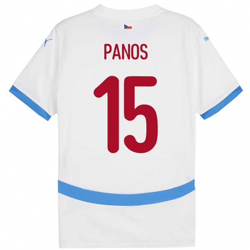 Kids Football Czech Republic Jiri Panos #15 White Away Jersey 24-26 T-Shirt Za