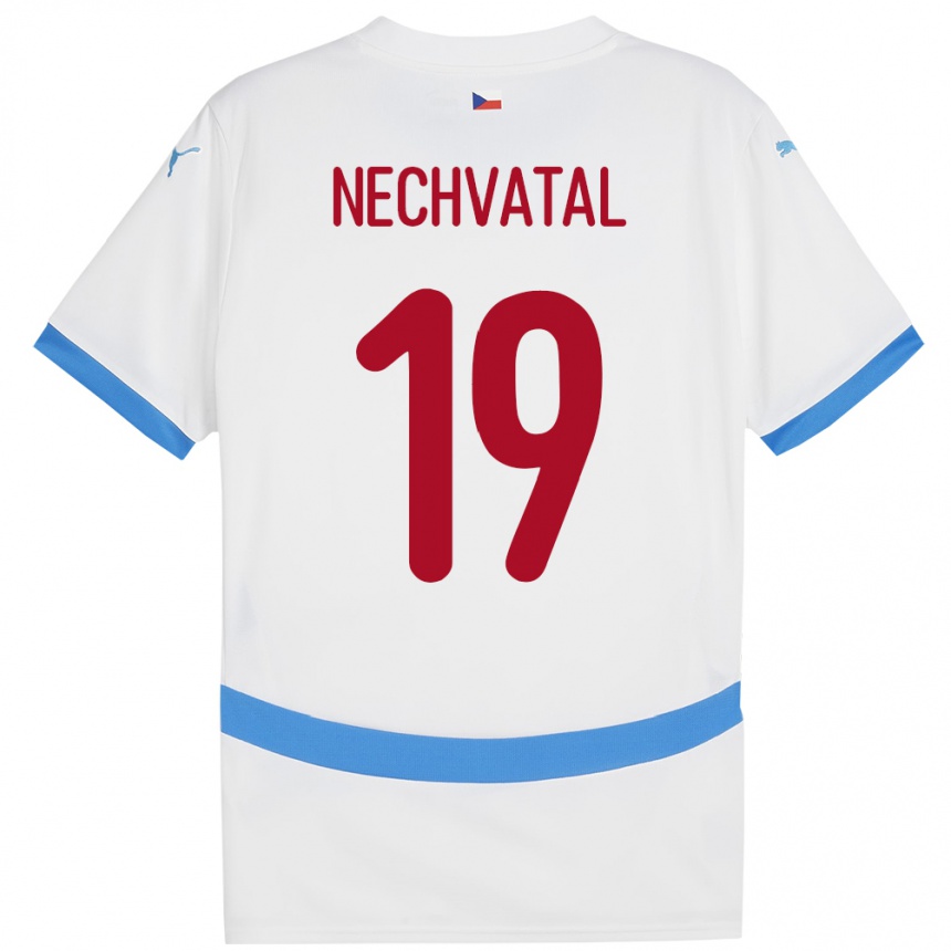 Kids Football Czech Republic Matyas Nechvatal #19 White Away Jersey 24-26 T-Shirt Za