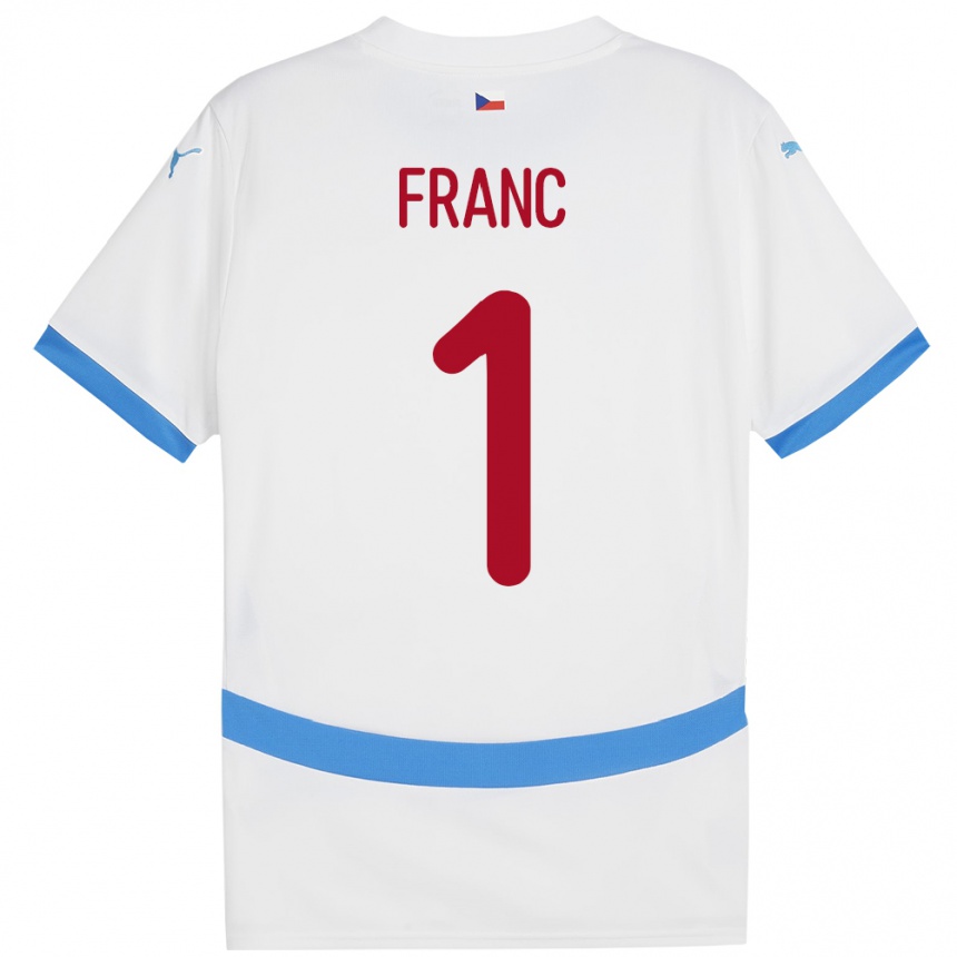 Kids Football Czech Republic Lukas Franc #1 White Away Jersey 24-26 T-Shirt Za