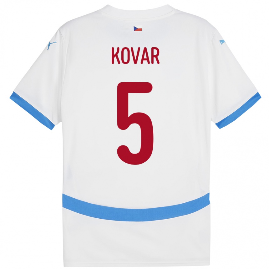 Kids Football Czech Republic Martin Kovar #5 White Away Jersey 24-26 T-Shirt Za