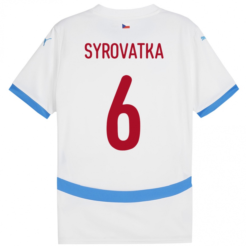 Kids Football Czech Republic Matyas Syrovatka #6 White Away Jersey 24-26 T-Shirt Za