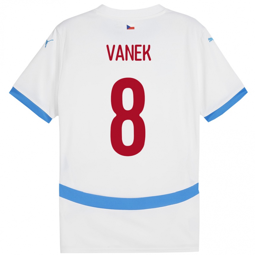 Kids Football Czech Republic Lukas Vanek #8 White Away Jersey 24-26 T-Shirt Za