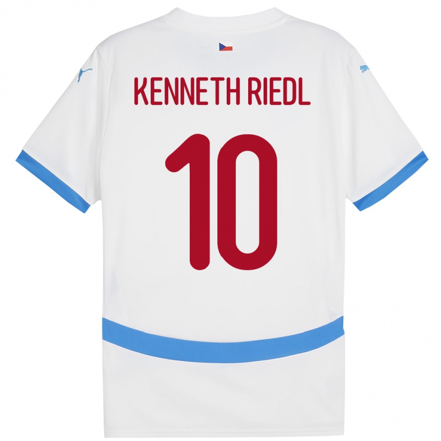 Kids Football Czech Republic Victor Kenneth Riedl #10 White Away Jersey 24-26 T-Shirt Za