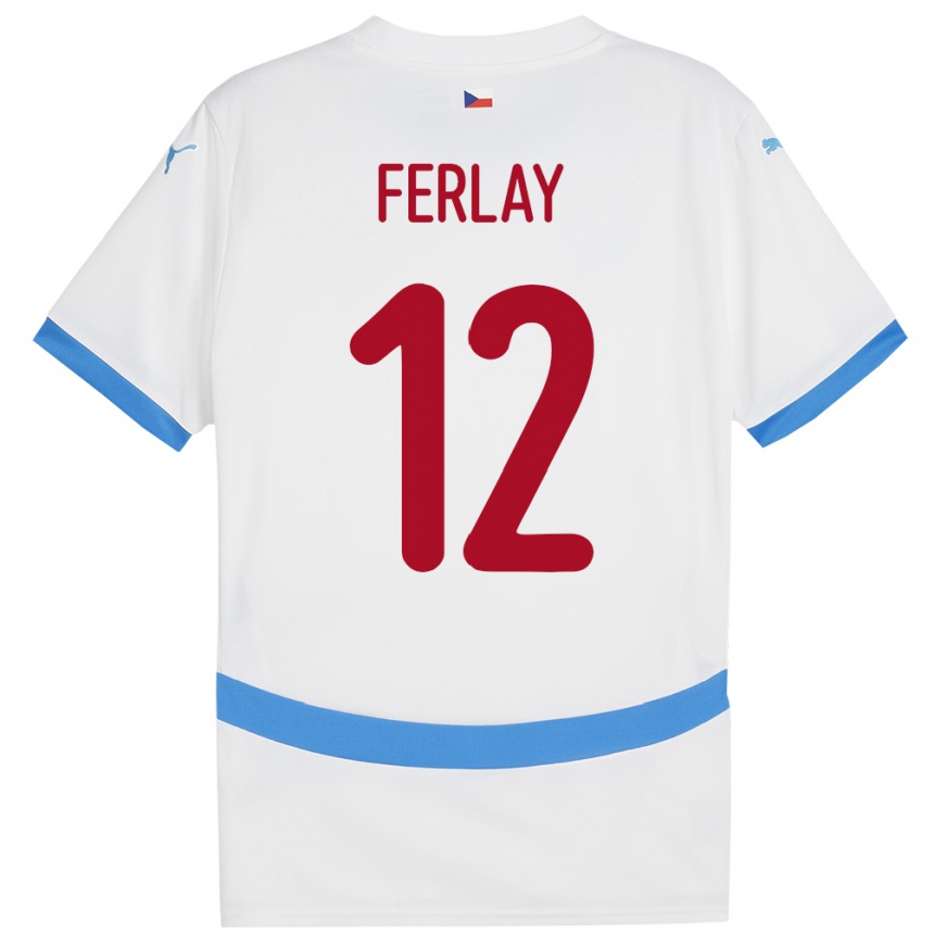 Kids Football Czech Republic Ruben Ferlay #12 White Away Jersey 24-26 T-Shirt Za