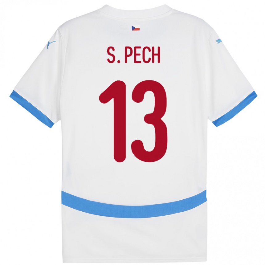 Kids Football Czech Republic Sebastian Pech #13 White Away Jersey 24-26 T-Shirt Za