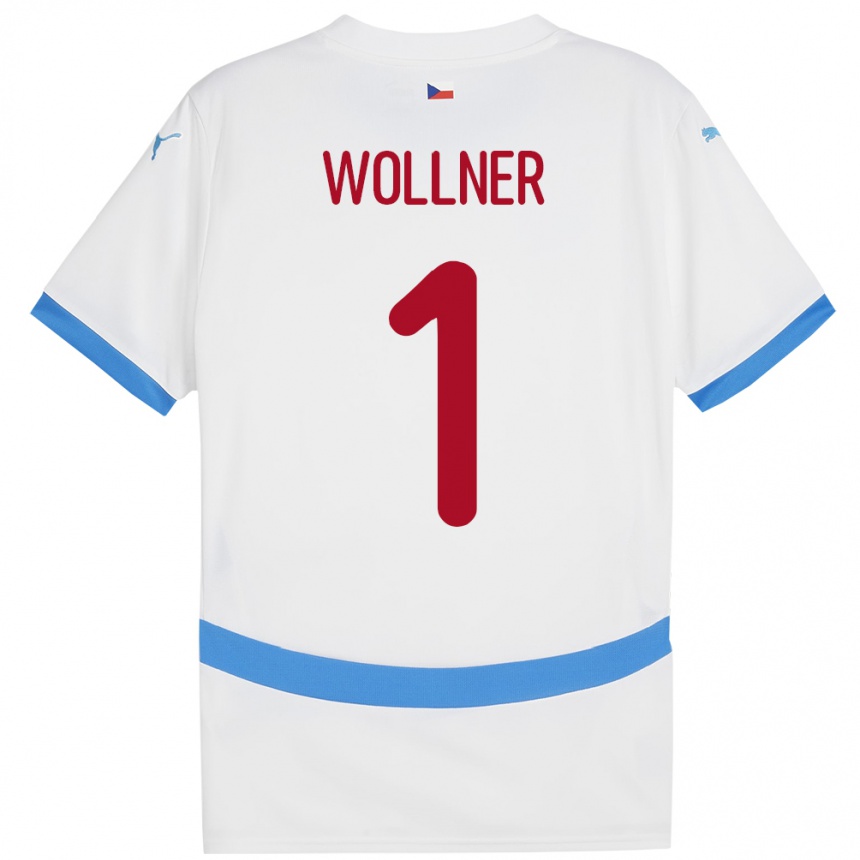 Kids Football Czech Republic Vojtech Wollner #1 White Away Jersey 24-26 T-Shirt Za