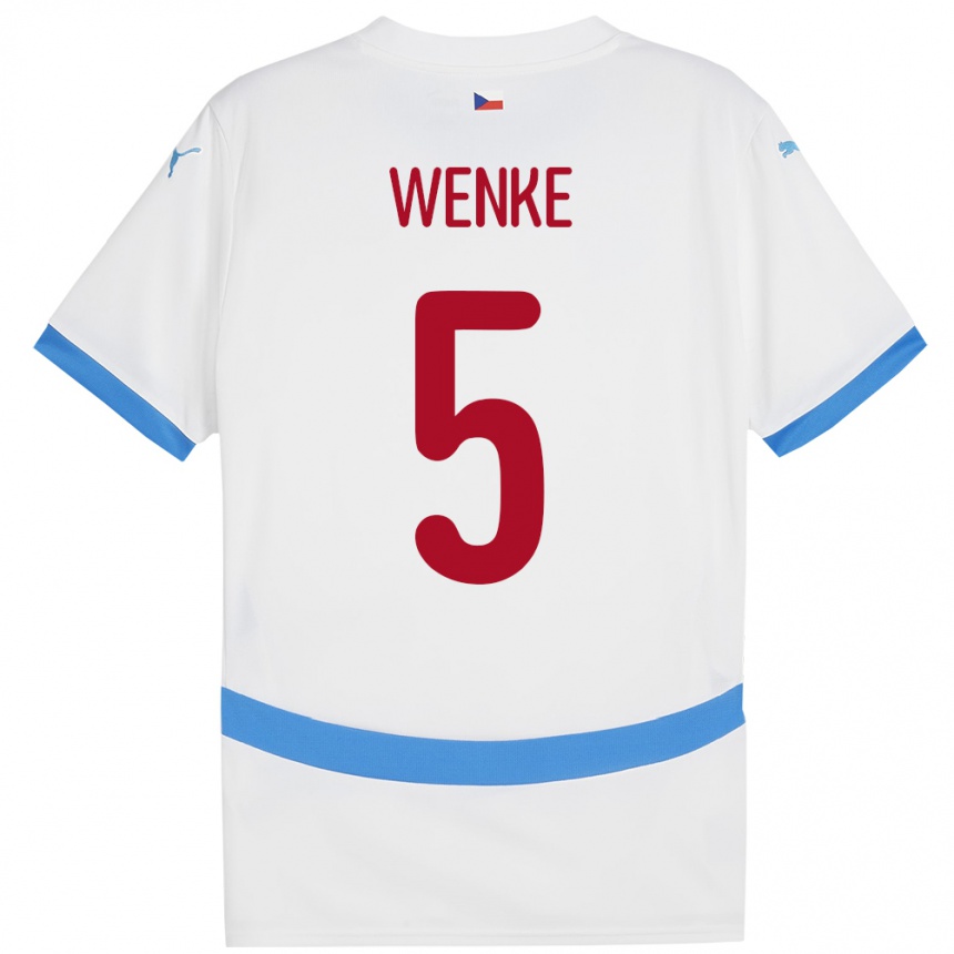 Kids Football Czech Republic Eduard Wenke #5 White Away Jersey 24-26 T-Shirt Za