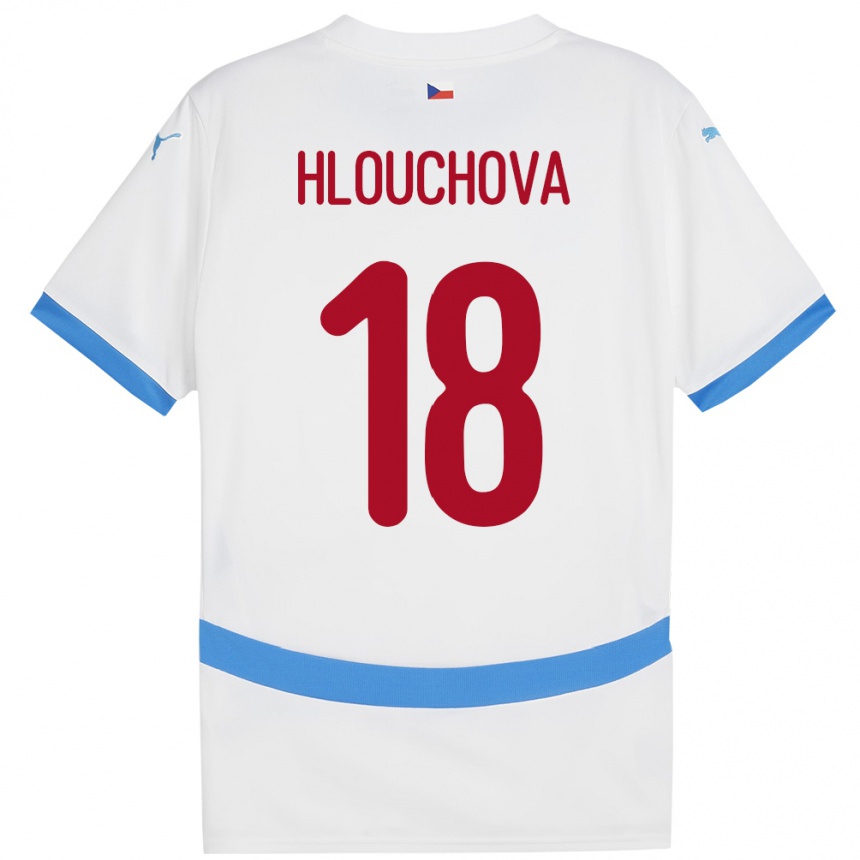 Kids Football Czech Republic Radka Hlouchová #18 White Away Jersey 24-26 T-Shirt Za