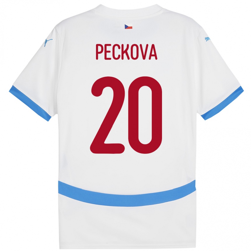 Kids Football Czech Republic Alena Pěčková #20 White Away Jersey 24-26 T-Shirt Za