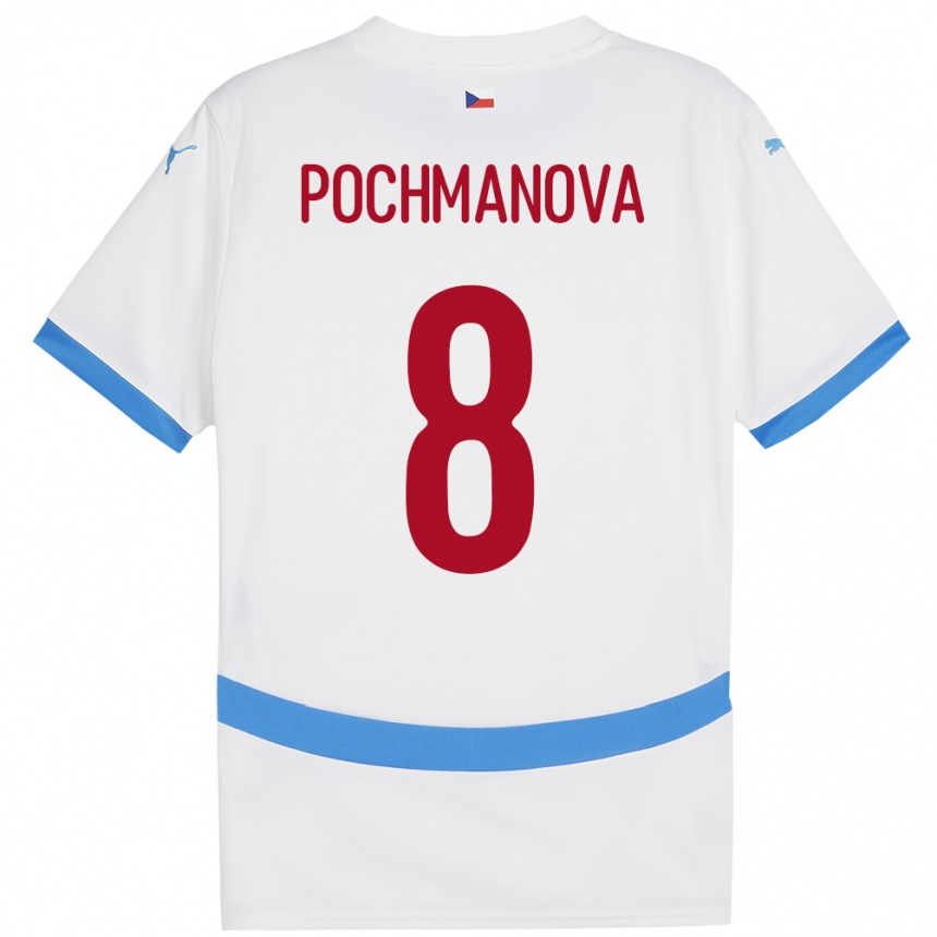 Kids Football Czech Republic Aneta Pochmanová #8 White Away Jersey 24-26 T-Shirt Za