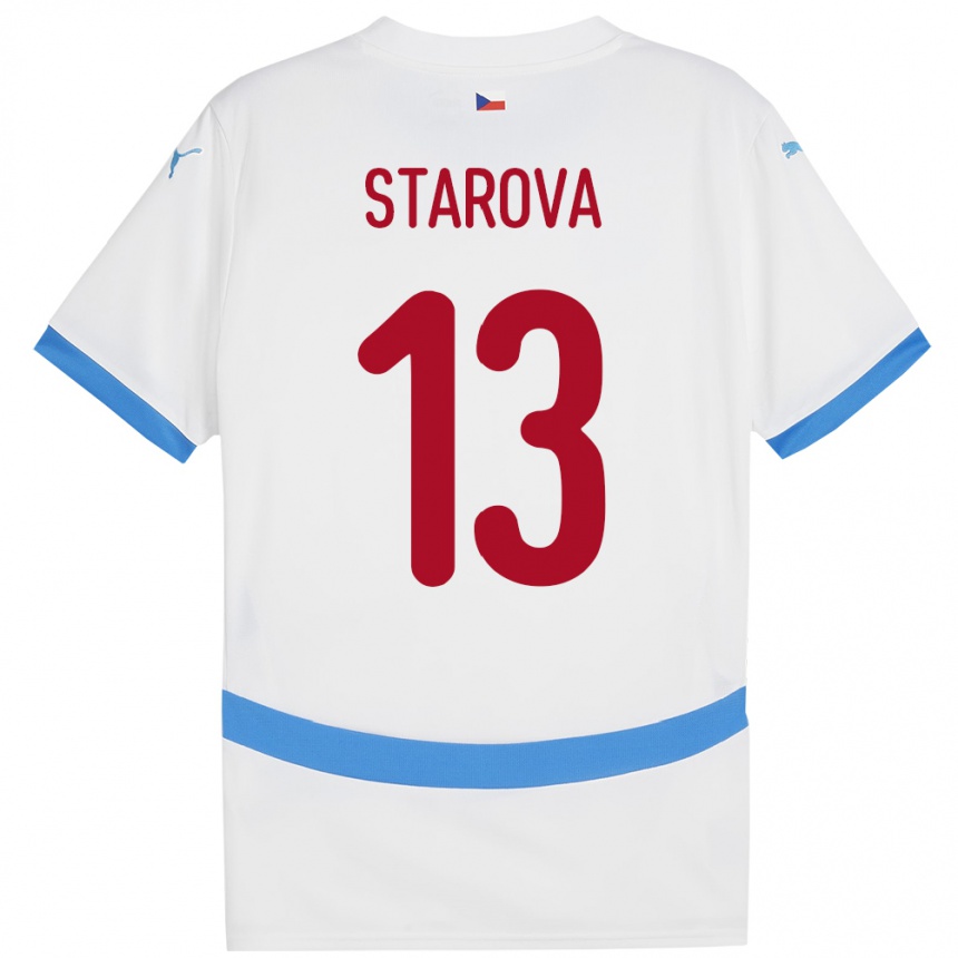 Kids Football Czech Republic Antonie Stárová #13 White Away Jersey 24-26 T-Shirt Za