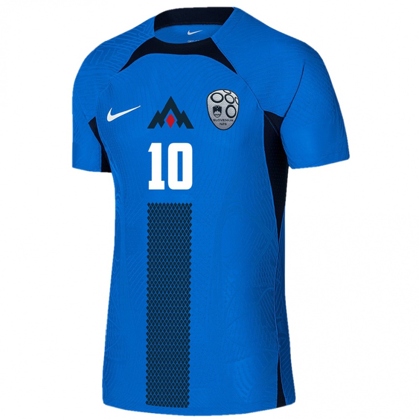 Kids Football Slovenia Svit Seslar #10 Blue Away Jersey 24-26 T-Shirt Za