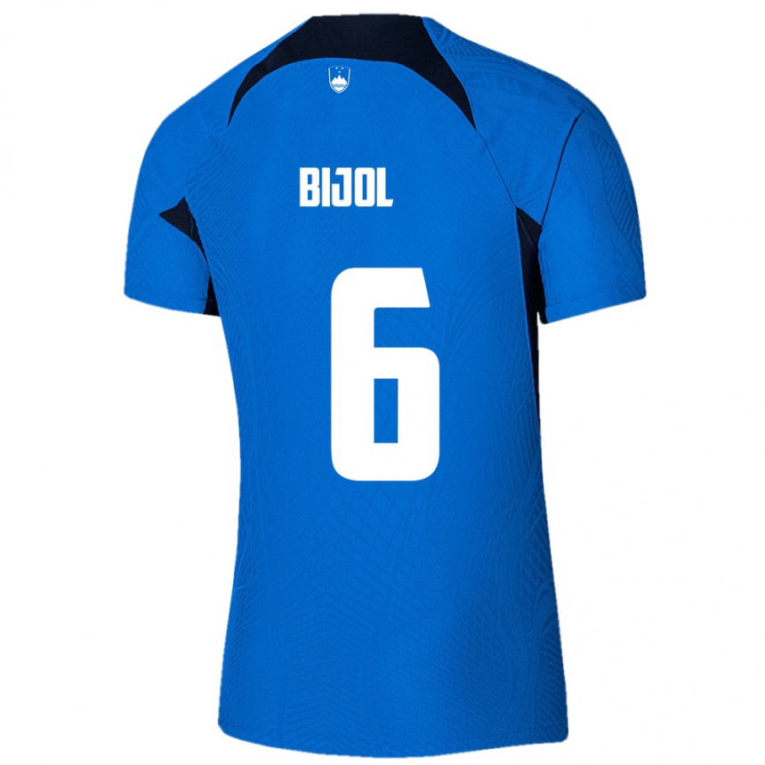 Kids Football Slovenia Jaka Bijol #6 Blue Away Jersey 24-26 T-Shirt Za