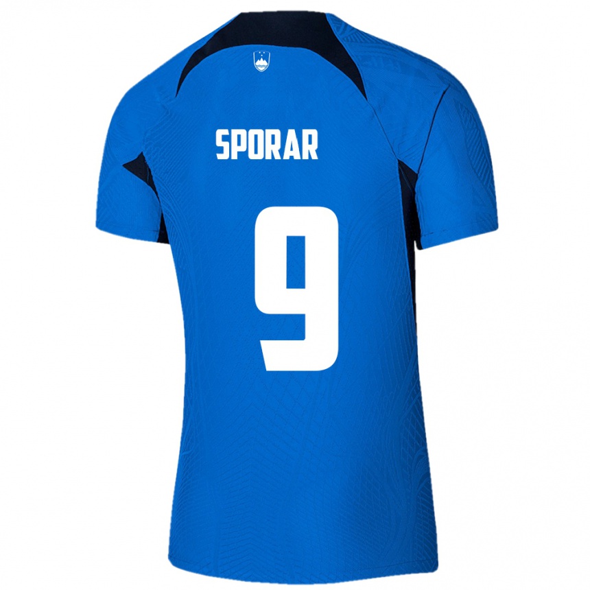 Kids Football Slovenia Andraz Sporar #9 Blue Away Jersey 24-26 T-Shirt Za