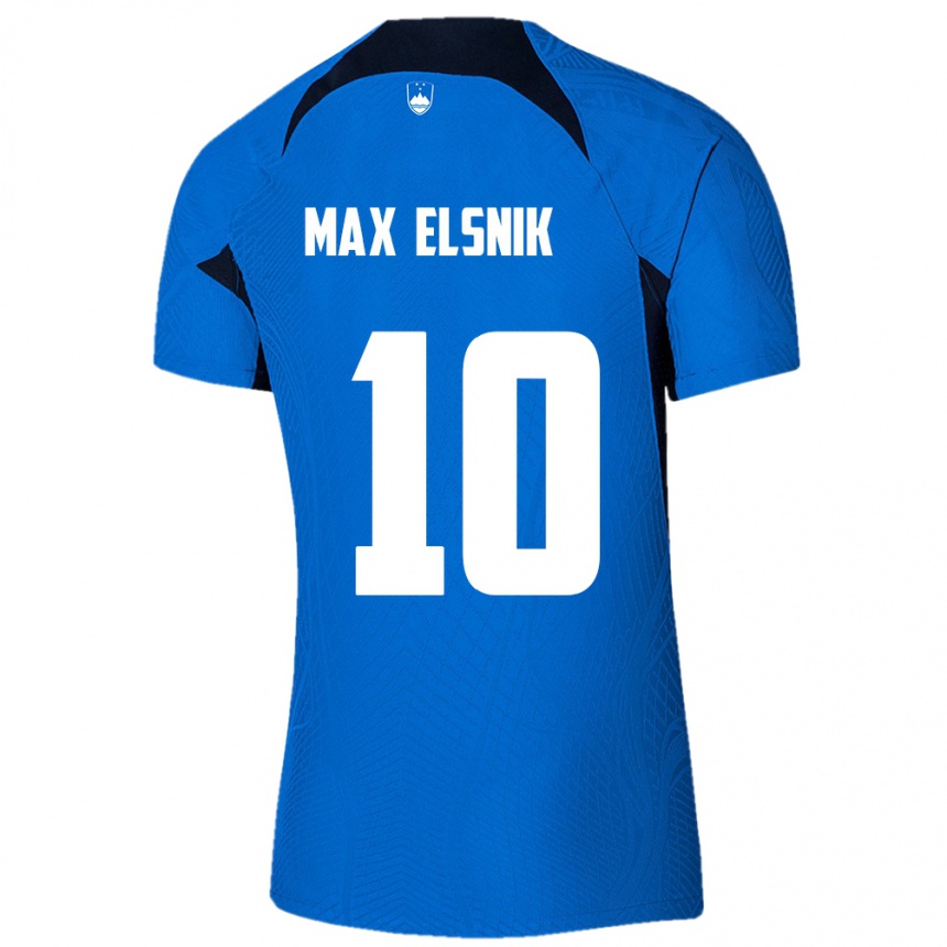 Kids Football Slovenia Timi Max Elsnik #10 Blue Away Jersey 24-26 T-Shirt Za