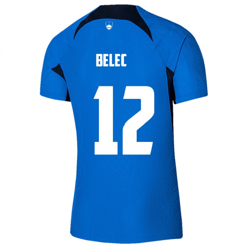 Kids Football Slovenia Vid Belec #12 Blue Away Jersey 24-26 T-Shirt Za