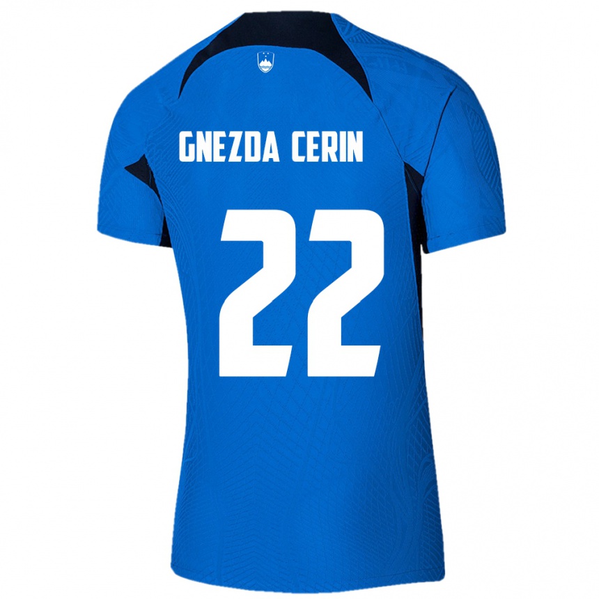 Kids Football Slovenia Adam Gnezda Cerin #22 Blue Away Jersey 24-26 T-Shirt Za