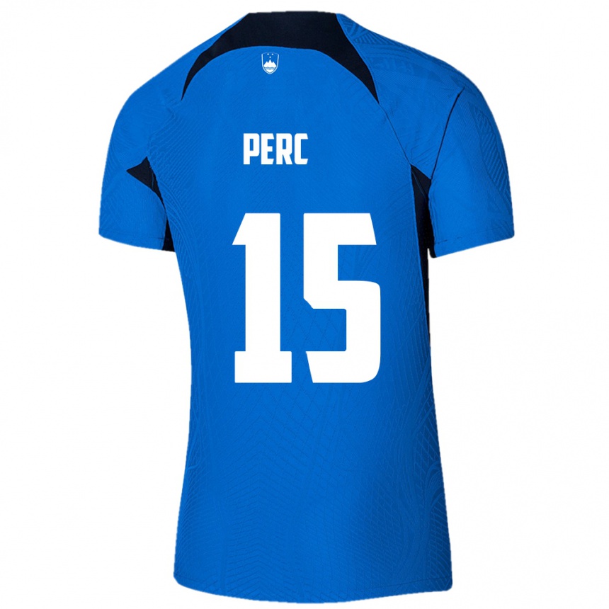 Kids Football Slovenia Nick Perc #15 Blue Away Jersey 24-26 T-Shirt Za