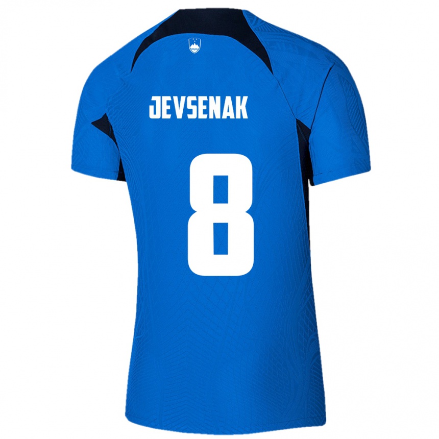 Kids Football Slovenia Florjan Jevsenak #8 Blue Away Jersey 24-26 T-Shirt Za