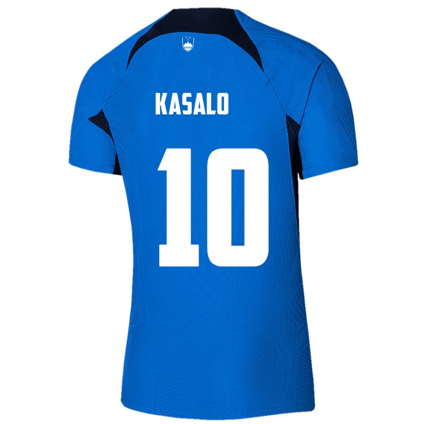 Kids Football Slovenia Niko Kasalo #10 Blue Away Jersey 24-26 T-Shirt Za