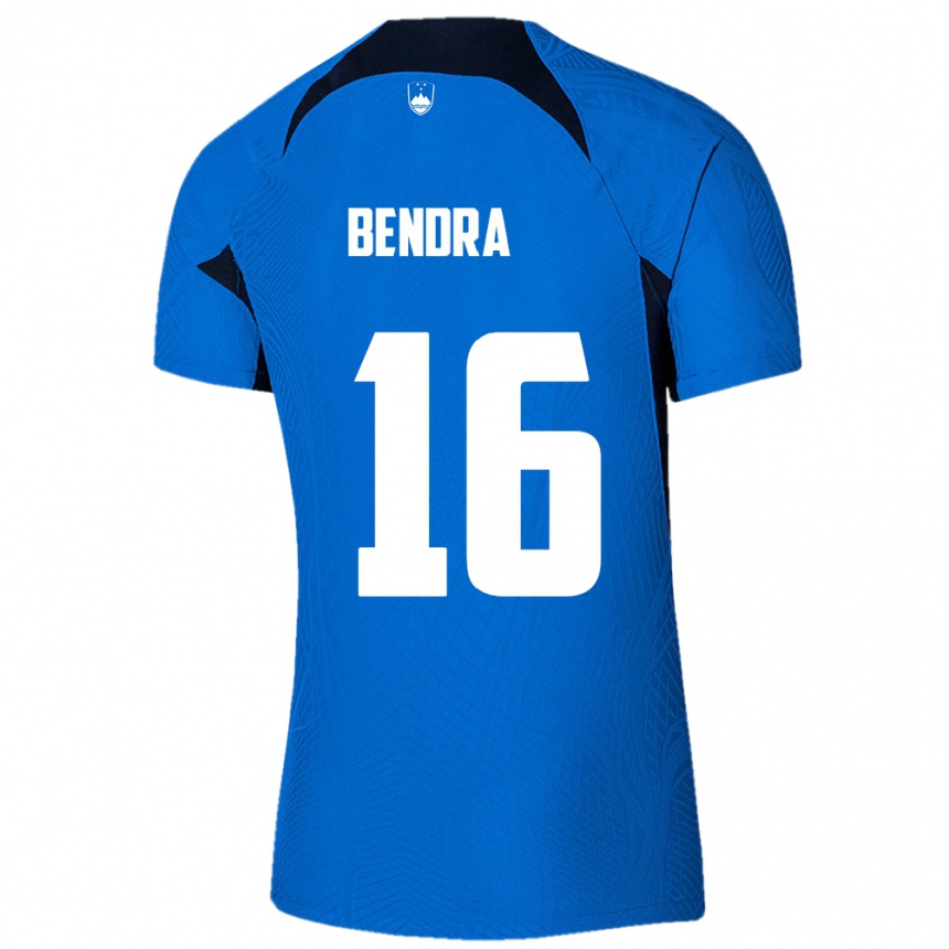 Kids Football Slovenia Kristjan Bendra #16 Blue Away Jersey 24-26 T-Shirt Za