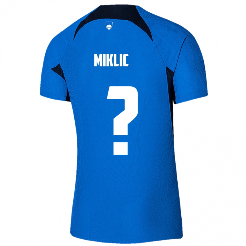 Kids Football Slovenia Andraz Miklic #0 Blue Away Jersey 24-26 T-Shirt Za