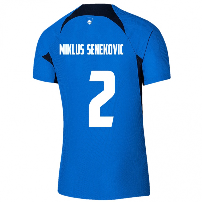 Kids Football Slovenia Gal Miklus Senekovic #2 Blue Away Jersey 24-26 T-Shirt Za