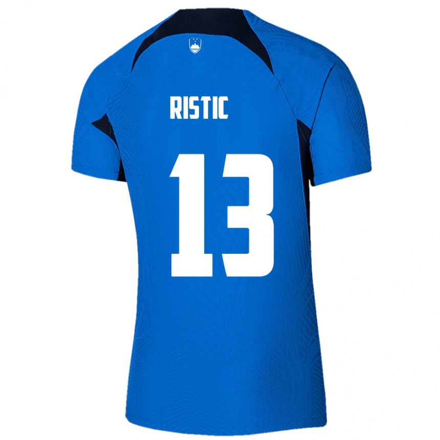 Kids Football Slovenia Aleks Ristic #13 Blue Away Jersey 24-26 T-Shirt Za